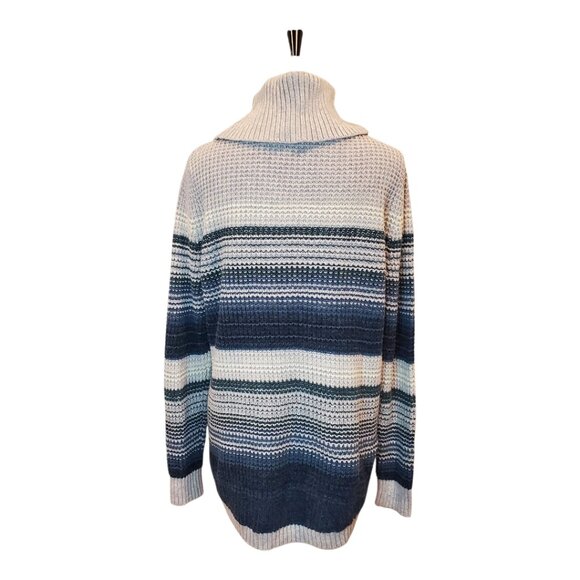 L.L. BEAN SZ XL Women's Cotton/Merino Wool Blend Long Striped Pullover Sweater - Picture 7 of 10